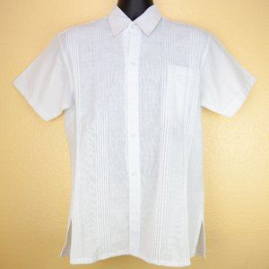 MaryCoco Textiles White Adult Linen Guayabera (S)